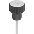 Kipp Torque Knurled Knob Size:3 D=M06X40, Thermoplastic Black Ral7021, Comp:Steel, Cap:Gray Ral7035 K0277.3065X40